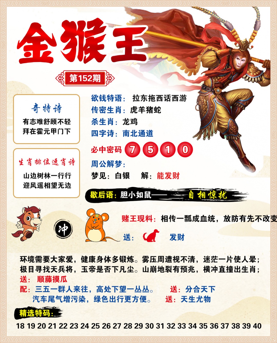 2026152金猴王预测